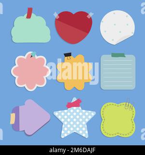 Colorful reminder notes vector set Stock Vector