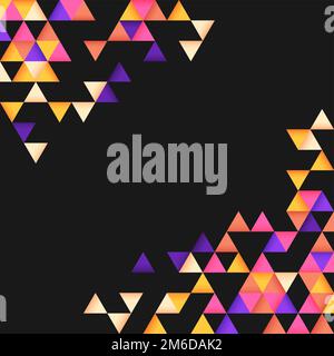 Colorful triangle patterned on black background Stock Vector