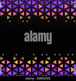 Colorful triangle patterned on black background Stock Vector