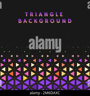 Colorful triangle patterned on black background Stock Vector