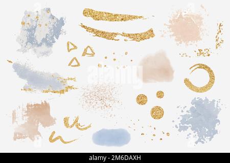 Paint splatter design elements set vector Stock Vector