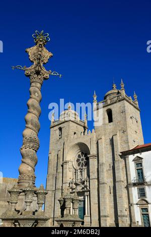 The Porto Cathedral (Cathedral of the Assumption of Our Lady) or SÃ© do Porto, Porto, Portugal Stock Photo