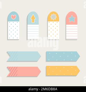 Colorful sticky reminder note papers set Stock Vector
