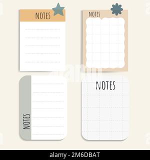 Cute note papers vector set Stock Vector