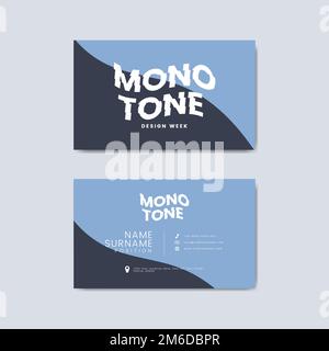 Monotone business card template mockup vector Stock Vector