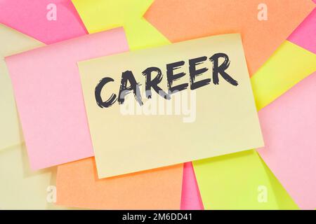 Career opportunities goals success and development business concept note paper Stock Photo