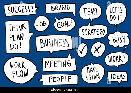 Collection of speech bubbles on blue background vector Stock Vector