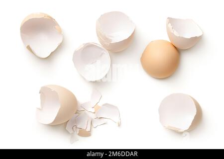 Egg Shells Isolated On White Background Stock Photo