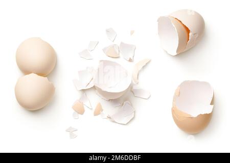 Egg Shells Isolated On White Background Stock Photo