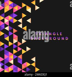 Colorful triangle patterned on black background Stock Vector