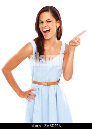 Shes simply gorgeous. Studio shot of an attractive young woman isolated on white. Stock Photo