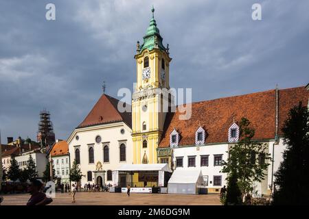 Old town hall in bratislava center Stock Photo