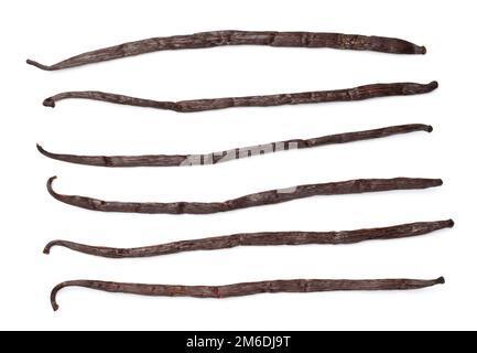 Vanilla Sticks Isolated On White Background Stock Photo