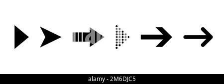 Set of black arrows. Vector illustration. Collection of Icons Stock ...