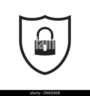 Security or sheild icon. Symbol of safety. Internet protection. Web antivirus sign. Danger element. Sheild with lock. Stock Photo