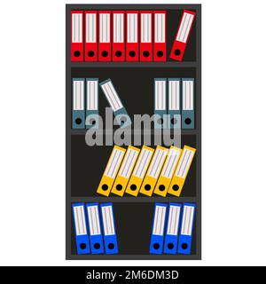 Vector illustration cupboard with files flat design Stock Photo