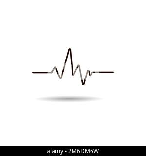 Vector Icon for pulse of heart flat design Stock Photo