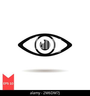 Vector icon eye. Simple symbol. Human's part of body. Human anatomy. Flat icon. EPS 10. Stock Photo
