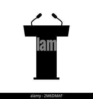 Vector icon for tribune or politician pulpit sign Stock Photo