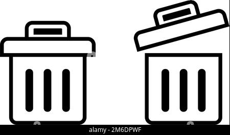 Trash bin icon set simple design Stock Vector Image & Art - Alamy