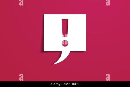 Stirker with an exclamation point in the technique of cut paper. Idea. Stock Vector