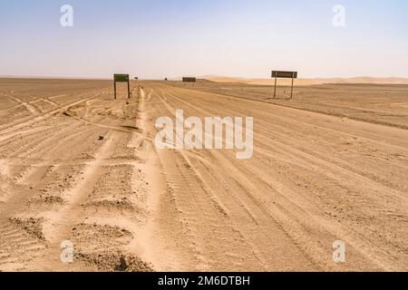 View of the Skeleton Coast desert dunes in Namibia in Africa. Stock Photo