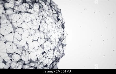 Abstract plexus sphere background.Digital business corporate technology.Global network presentation concept. Stock Photo
