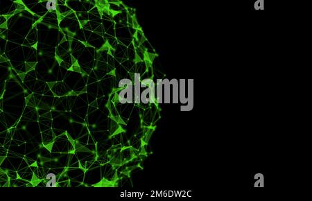 Abstract plexus sphere background.Digital business corporate technology.Global network presentation concept. Stock Photo