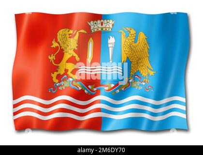 Ivanovo state - Oblast -  flag, Russia waving banner collection. 3D illustration Stock Photo