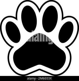 Cat and dog paw icon. Animal symbol. Editable vector. Stock Vector