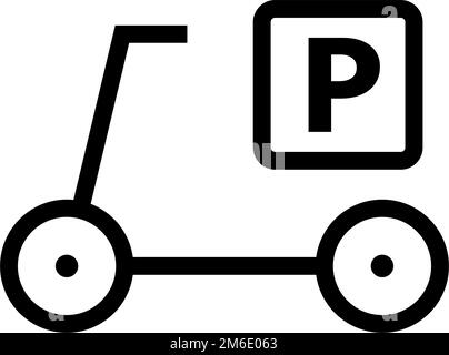kickboard and scooter parking sign. Editable vector. Stock Vector