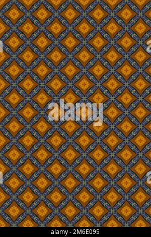 Yellow and Blue floral tiles.  Background Intricate Filigree Seamless Pattern. Stock Photo