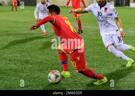 Andorra La vella, Andorra - March 25 2019 - Players in action at European Championship Qualifying ma Stock Photo