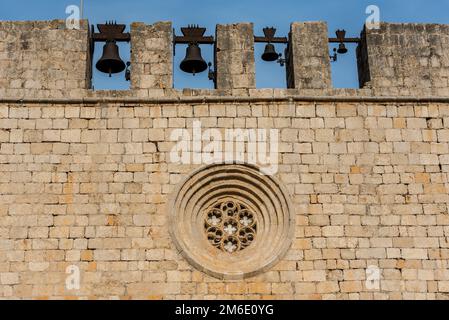 SANT MARTI DE AMPURIES, GIRONA, SPAIN : 2020 FEB 08 : SUNNY DAY IN CHURCH OF  SANT MARTI DE AMPURIES Stock Photo