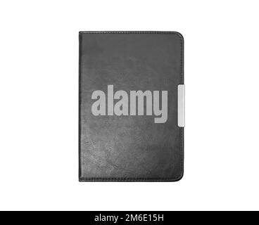 Black leather folder isolated on white background Stock Photo