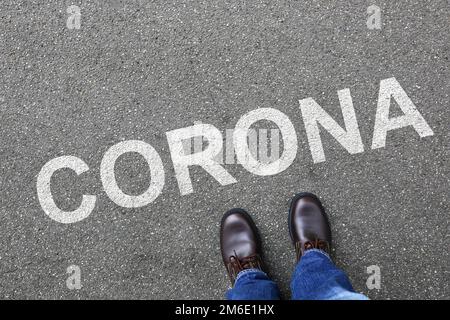Corona virus coronavirus man business concept Stock Photo