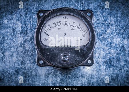Electric instrument of measurement on metallic surface electricity concept. Stock Photo