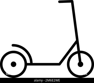 Scooter and kickboard icon. Editable vector. Stock Vector