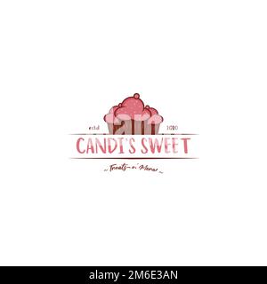 Sweet Shop logo template design vector. Simple cupcake logo. Stock Vector