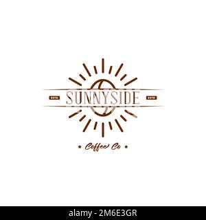 Coffee shop vintage logo design. Coffee bean hipster logo design. Vector format logo. Stock Vector