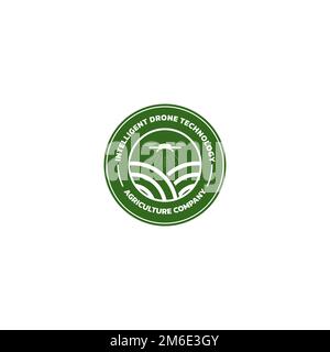 Agriculture drone logo design. Drone agriculture technology logo. Agricultural drones. Stock Vector