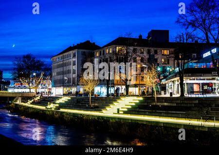 Shopping district of Siegen City Stock Photo