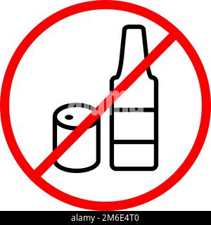 No disposal of bottles and can. No dumping of garbage. Editable vector. Stock Vector