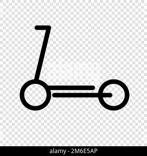 Simple kickboard icon. Scooter and kick skater. Editable vector. Stock Vector