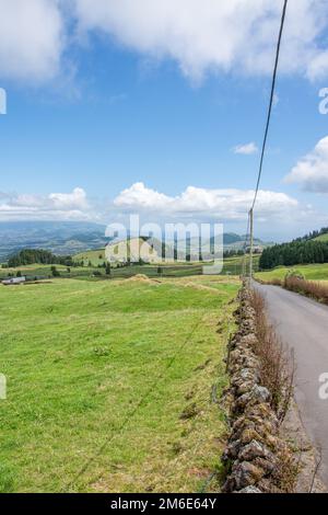 Walk on the Azores archipelago. Discovery of the island of Sao Miguel, Azores. Stock Photo