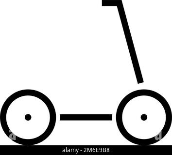 Simple kickboard. Electric scooter. Kick scooter. Editable vector. Stock Vector