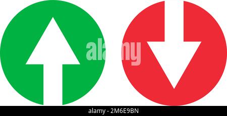 Round up and down arrow icon set. Up and down. Editable vector. Stock Vector