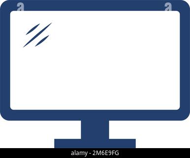 Glossy TV icon. Television. Home appliance. Editable vector. Stock Vector