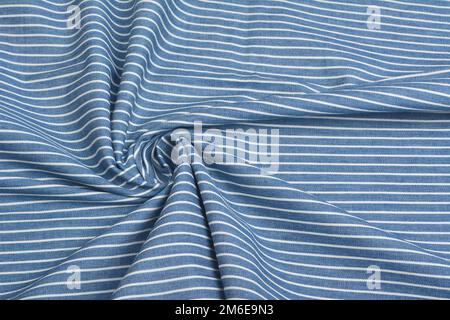 Blue fabric texture, closeup, background Stock Photo