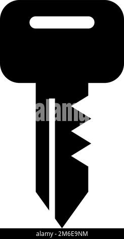 Key silhouette icon. Lock icon. Security. Editable vector. Stock Vector